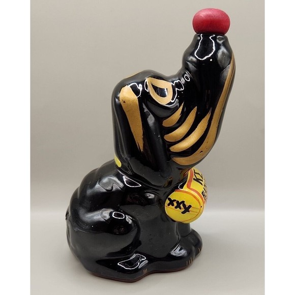 Vintage Booze Hound Decanter Original Stopper Yellow Barrel - Picture 4 of 6